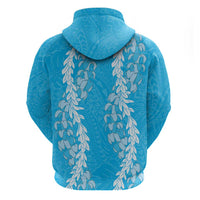 Puakenikeni and Maile Lei Hoodie Blue Double Strand Lei LT9 - Polynesian Pride
