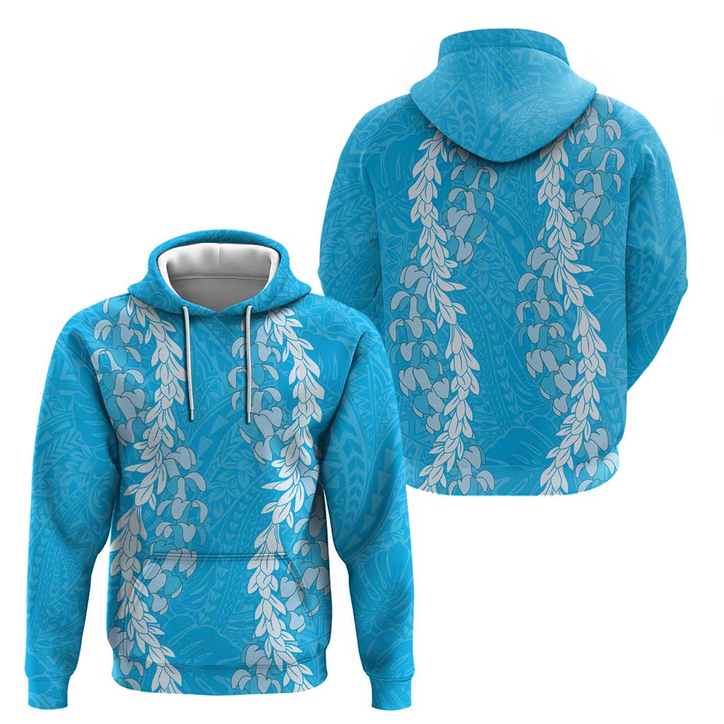 Puakenikeni and Maile Lei Hoodie Blue Double Strand Lei LT9 - Polynesian Pride