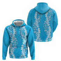 Puakenikeni and Maile Lei Hoodie Blue Double Strand Lei LT9 - Polynesian Pride