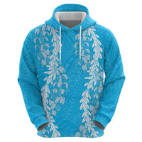Puakenikeni and Maile Lei Hoodie Blue Double Strand Lei LT9 - Polynesian Pride