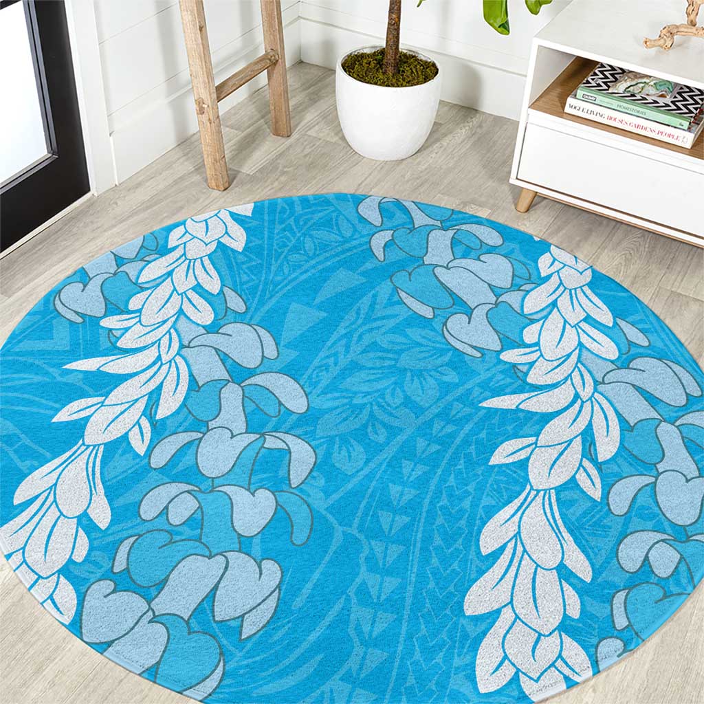 Puakenikeni and Maile Lei Round Carpet Blue Double Strand Lei LT9 Blue - Polynesian Pride