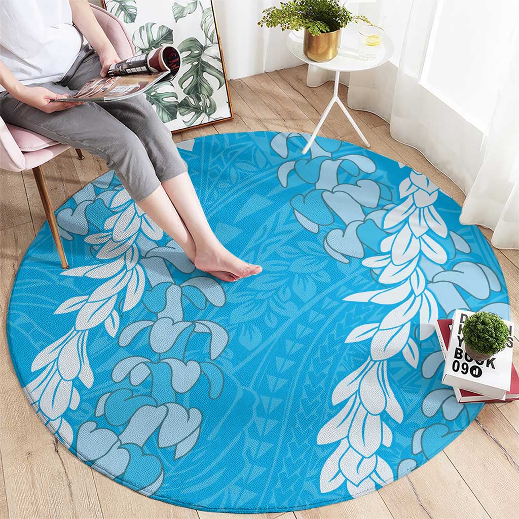 Puakenikeni and Maile Lei Round Carpet Blue Double Strand Lei LT9 - Polynesian Pride