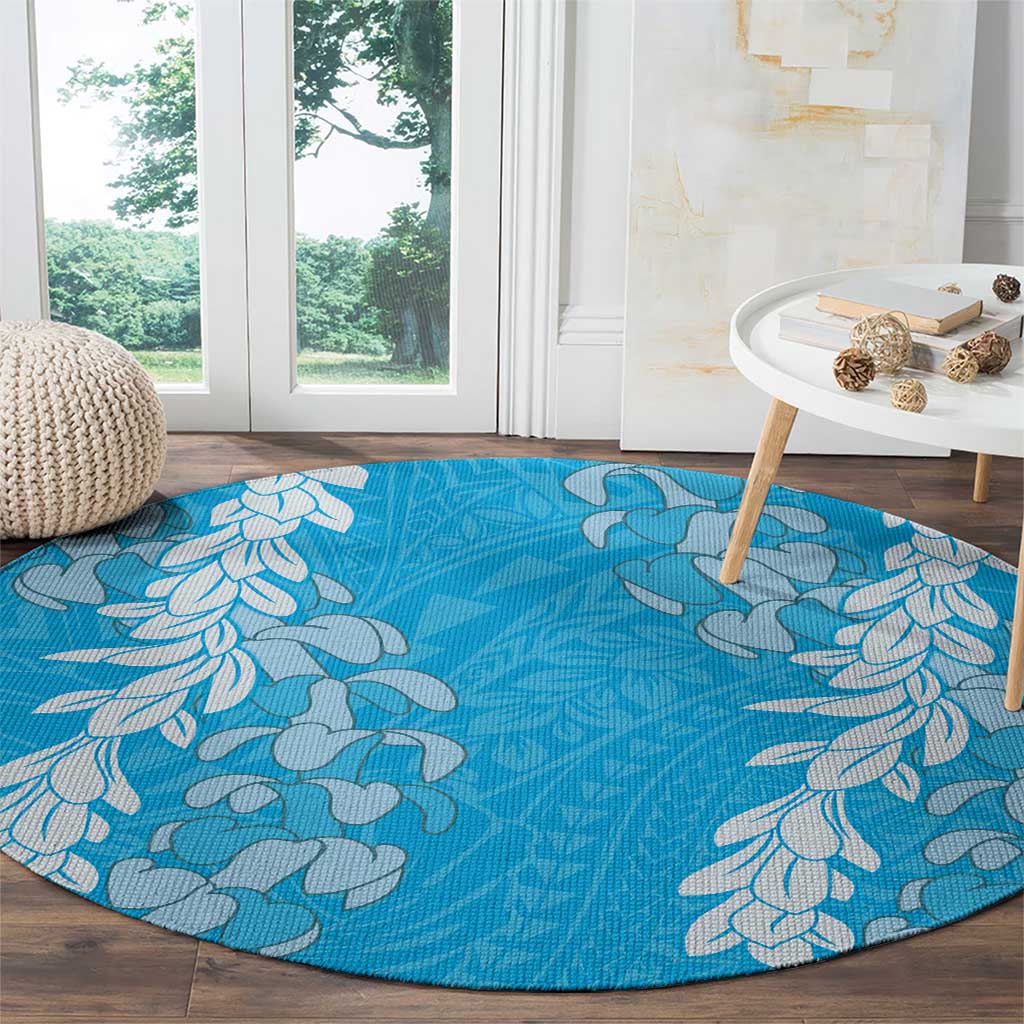 Puakenikeni and Maile Lei Round Carpet Blue Double Strand Lei LT9 - Polynesian Pride