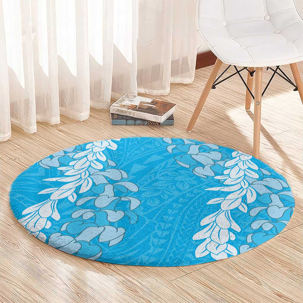 Puakenikeni and Maile Lei Round Carpet Blue Double Strand Lei LT9 - Polynesian Pride