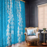 Puakenikeni and Maile Lei Window Curtain Blue Double Strand Lei LT9 - Polynesian Pride