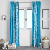 Puakenikeni and Maile Lei Window Curtain Blue Double Strand Lei LT9 - Polynesian Pride