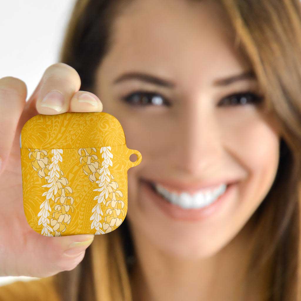 Puakenikeni and Maile Lei AirPods Case Gold Double Strand Lei LT9 Gold - Polynesian Pride