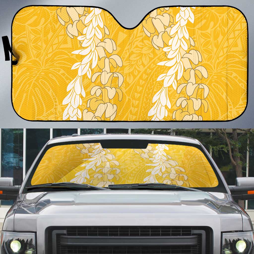 Puakenikeni and Maile Lei Auto Sun Shade Gold Double Strand Lei LT9 Gold - Polynesian Pride