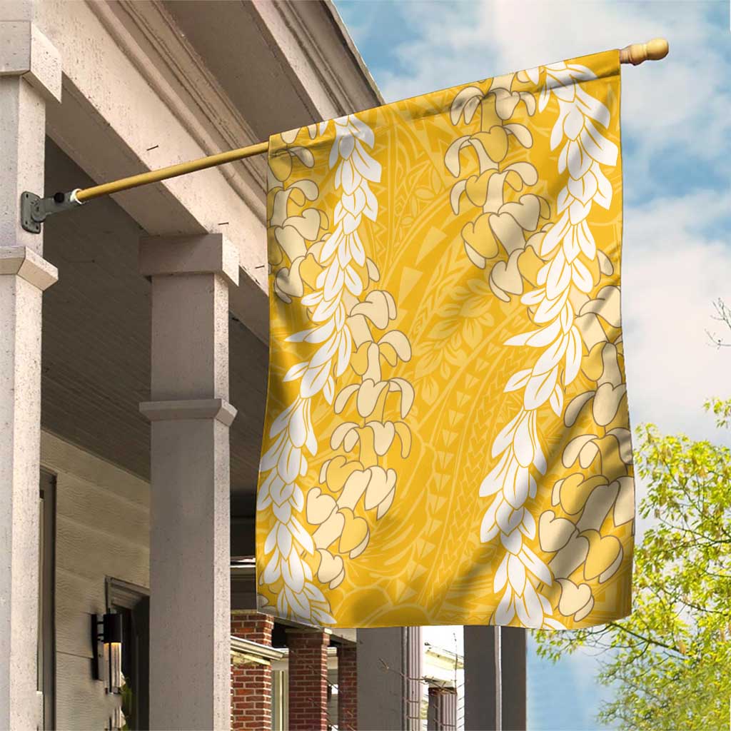 Puakenikeni and Maile Lei Garden Flag Gold Double Strand Lei LT9 House Flag Gold - Polynesian Pride