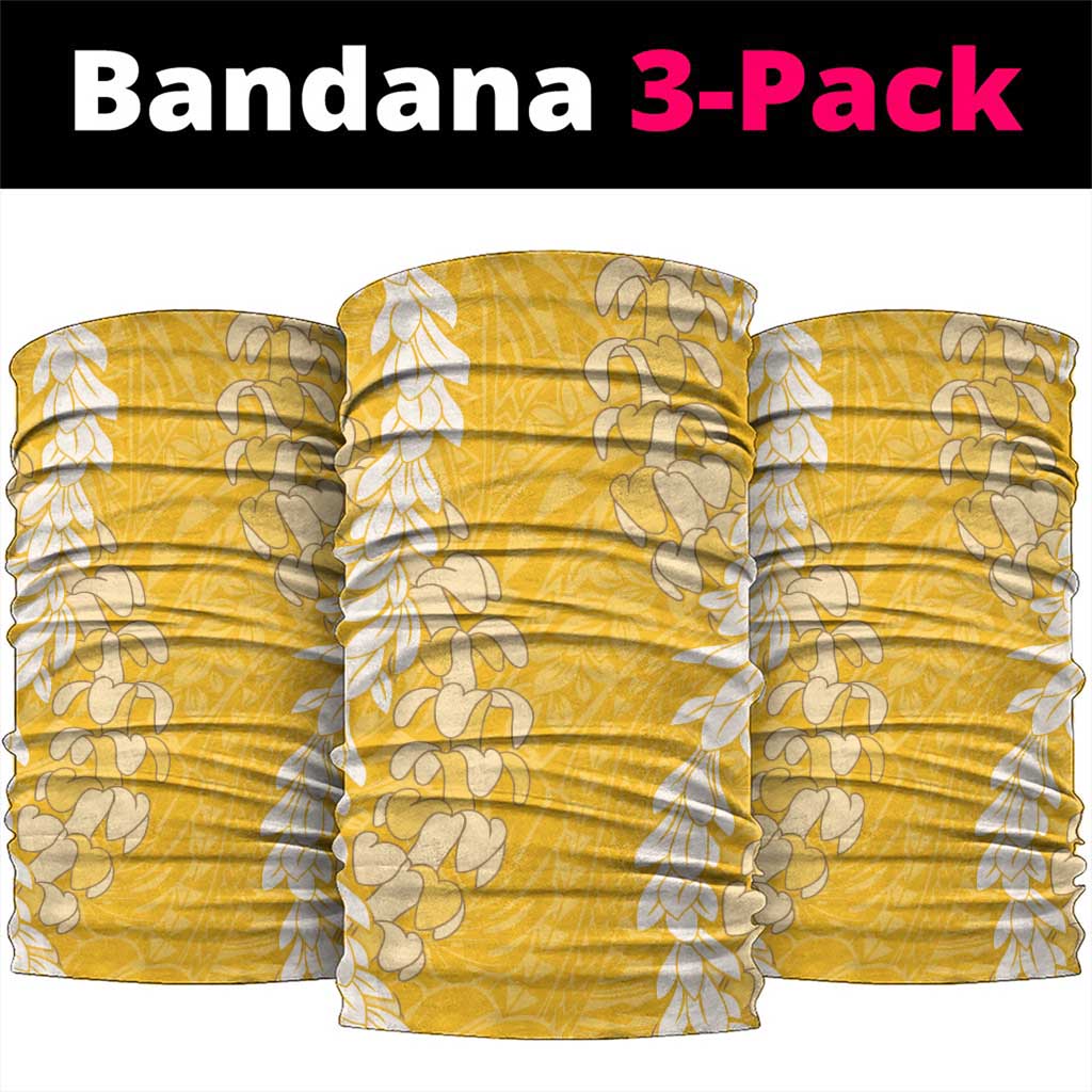 Puakenikeni and Maile Lei Neck Gaiter Gold Double Strand Lei LT9 package One Size: 25*50cm Gold - Polynesian Pride