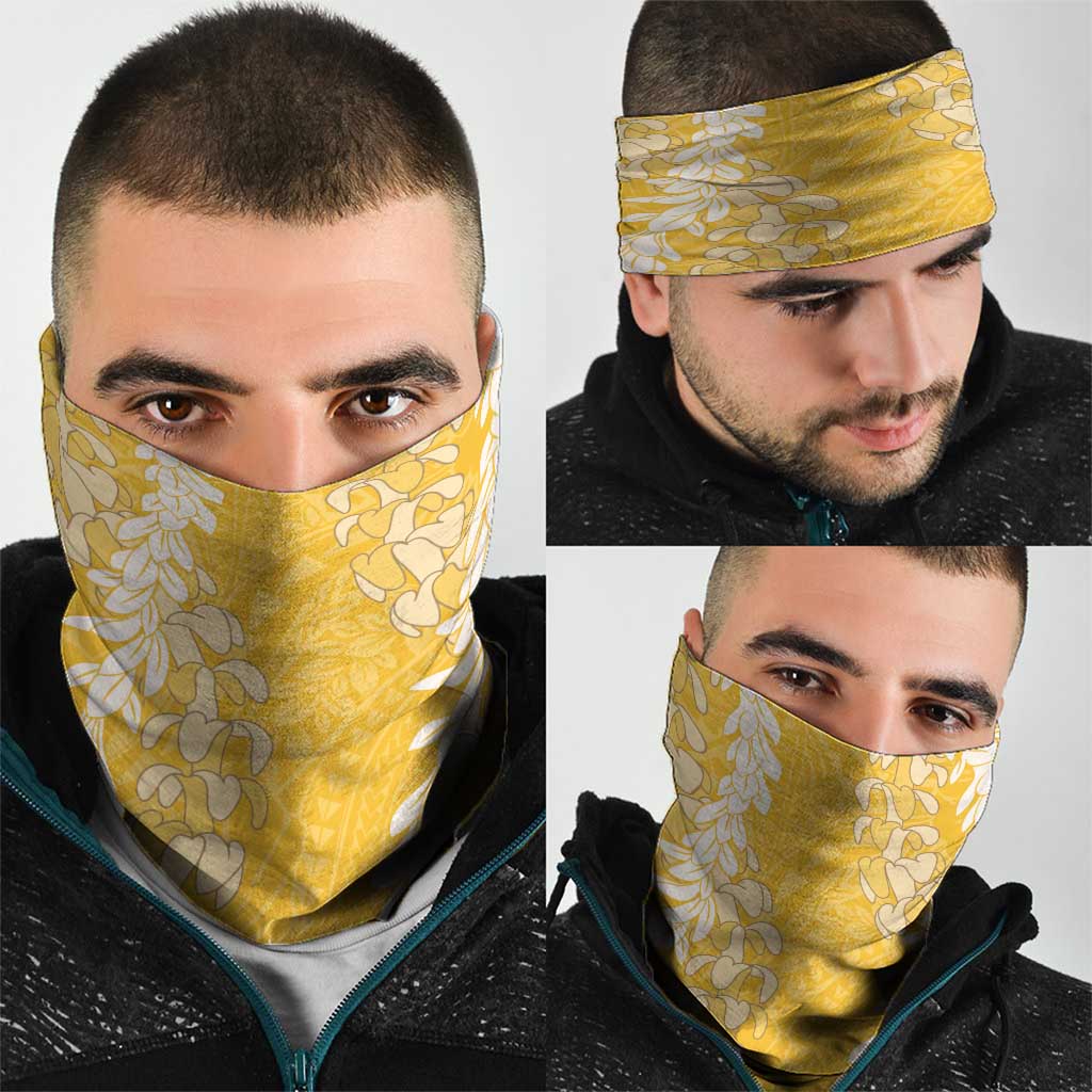 Puakenikeni and Maile Lei Neck Gaiter Gold Double Strand Lei LT9 - Polynesian Pride