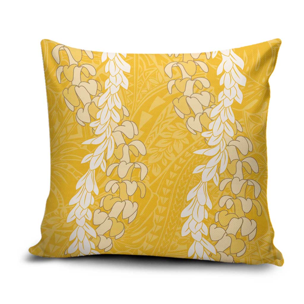 Puakenikeni and Maile Lei Pillow Cover Gold Double Strand Lei LT9 Gold - Polynesian Pride