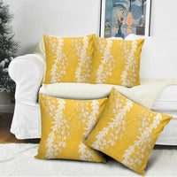 Puakenikeni and Maile Lei Pillow Cover Gold Double Strand Lei LT9 - Polynesian Pride