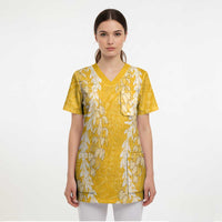 Puakenikeni and Maile Lei Scrub Top Gold Double Strand Lei LT9 - Polynesian Pride