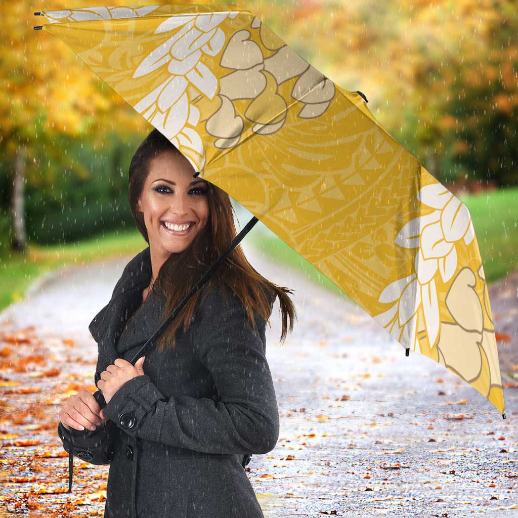 Puakenikeni and Maile Lei Umbrella Gold Double Strand Lei LT9 - Polynesian Pride