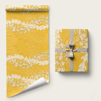 Puakenikeni and Maile Lei Wrapping Paper Gold Double Strand Lei LT9 58" × 23" Gold - Polynesian Pride