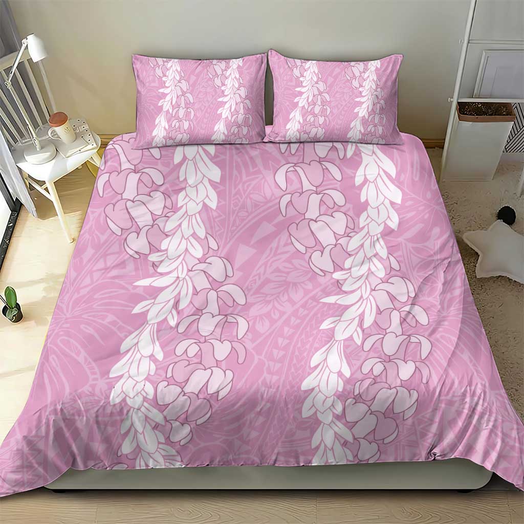 Puakenikeni and Maile Lei Bedding Set Pink Double Strand Lei LT9 - Polynesian Pride
