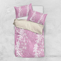 Puakenikeni and Maile Lei Bedding Set Pink Double Strand Lei LT9 US Twin 172cm x 218cm Pink - Polynesian Pride