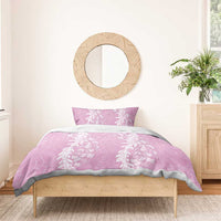 Puakenikeni and Maile Lei Bedding Set Pink Double Strand Lei LT9 - Polynesian Pride