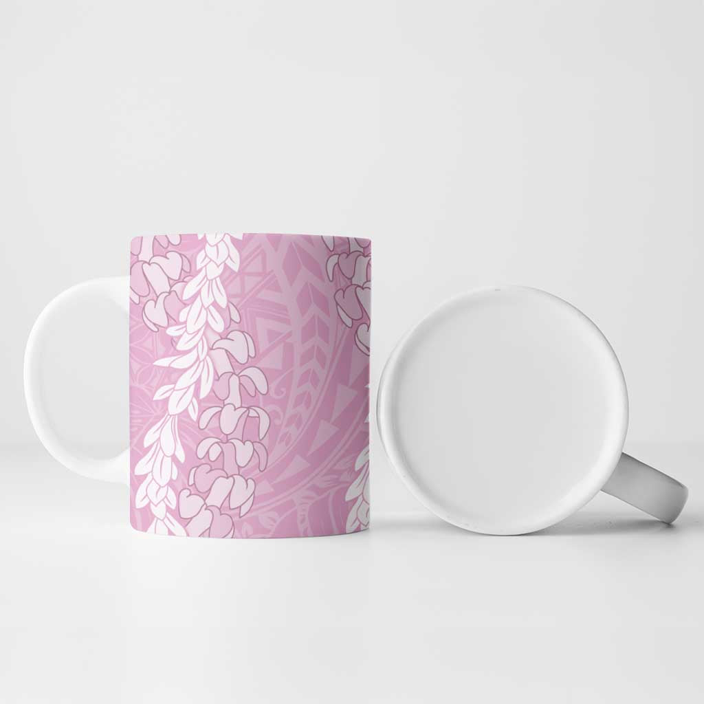 Puakenikeni and Maile Lei Ceramic Mug Pink Double Strand Lei LT9 - Polynesian Pride