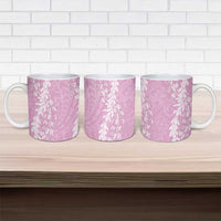 Puakenikeni and Maile Lei Ceramic Mug Pink Double Strand Lei LT9 - Polynesian Pride