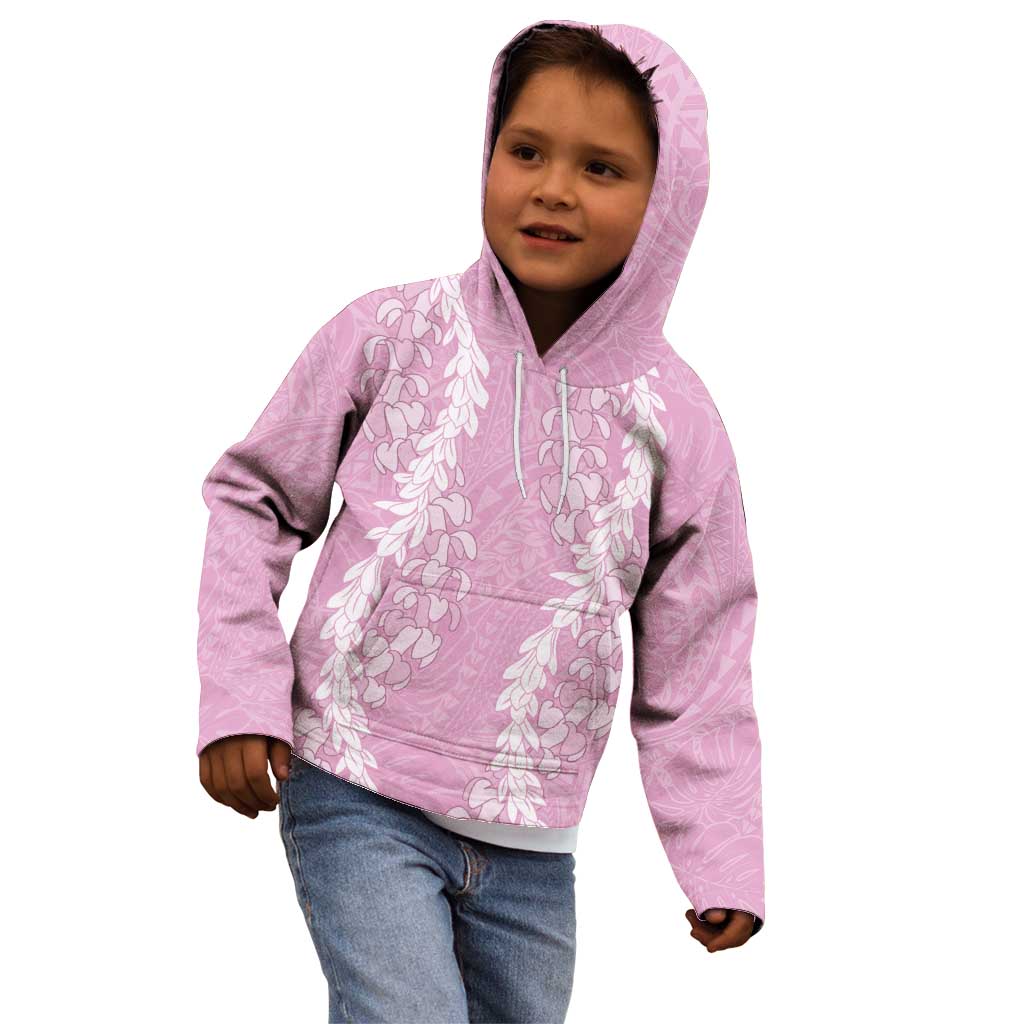 Puakenikeni and Maile Lei Kid Hoodie Pink Double Strand Lei LT9 - Polynesian Pride