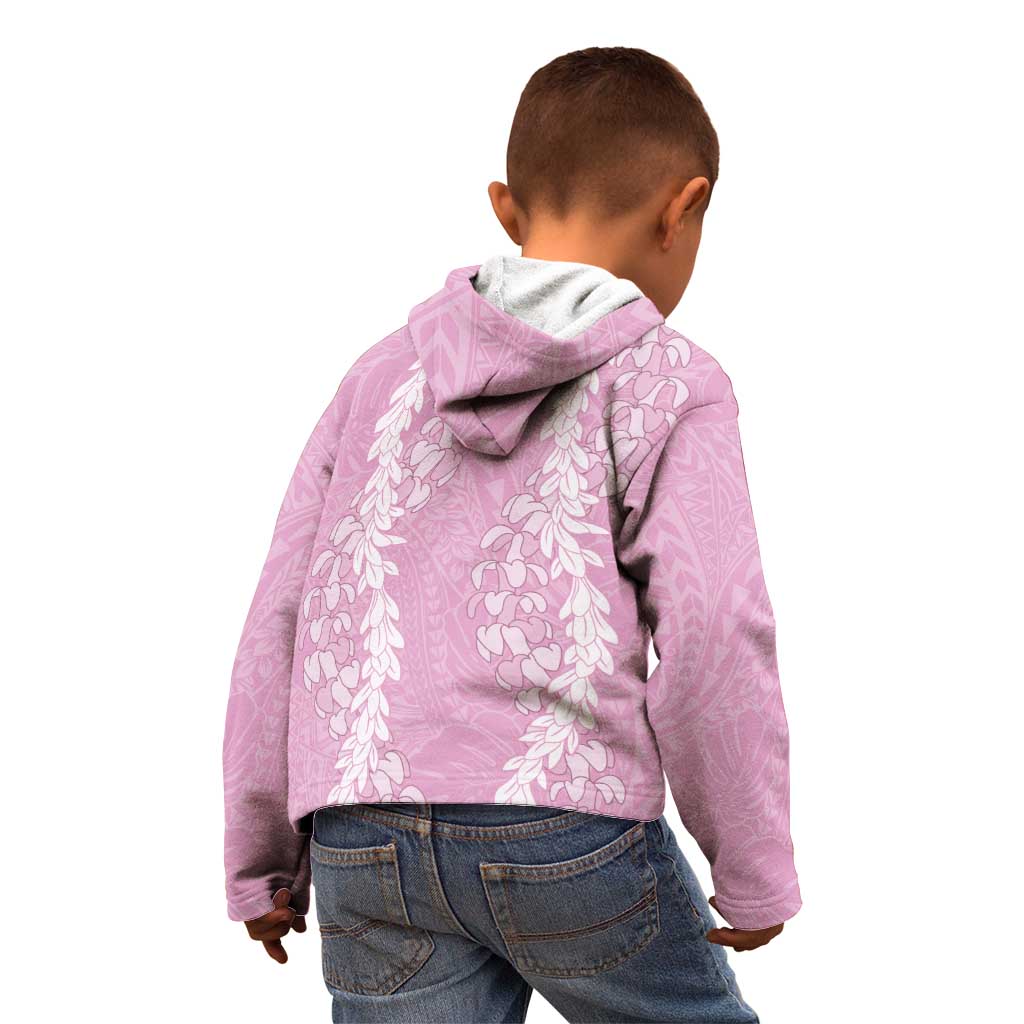 Puakenikeni and Maile Lei Kid Hoodie Pink Double Strand Lei LT9 - Polynesian Pride