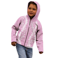 Puakenikeni and Maile Lei Kid Hoodie Pink Double Strand Lei LT9 - Polynesian Pride