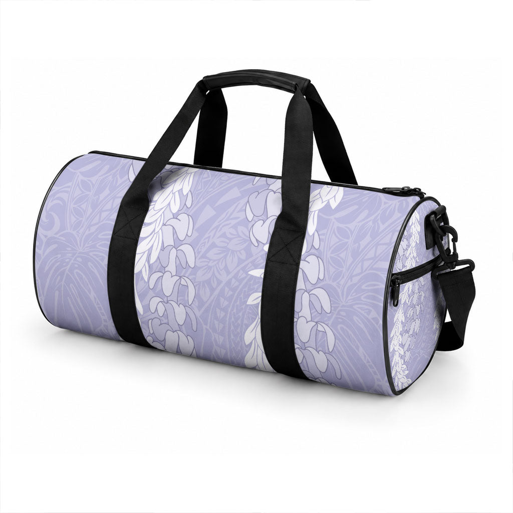Puakenikeni and Maile Lei Duffle Bag Purple Double Strand Lei
