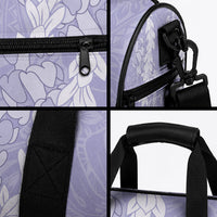 Puakenikeni and Maile Lei Duffle Bag Purple Double Strand Lei