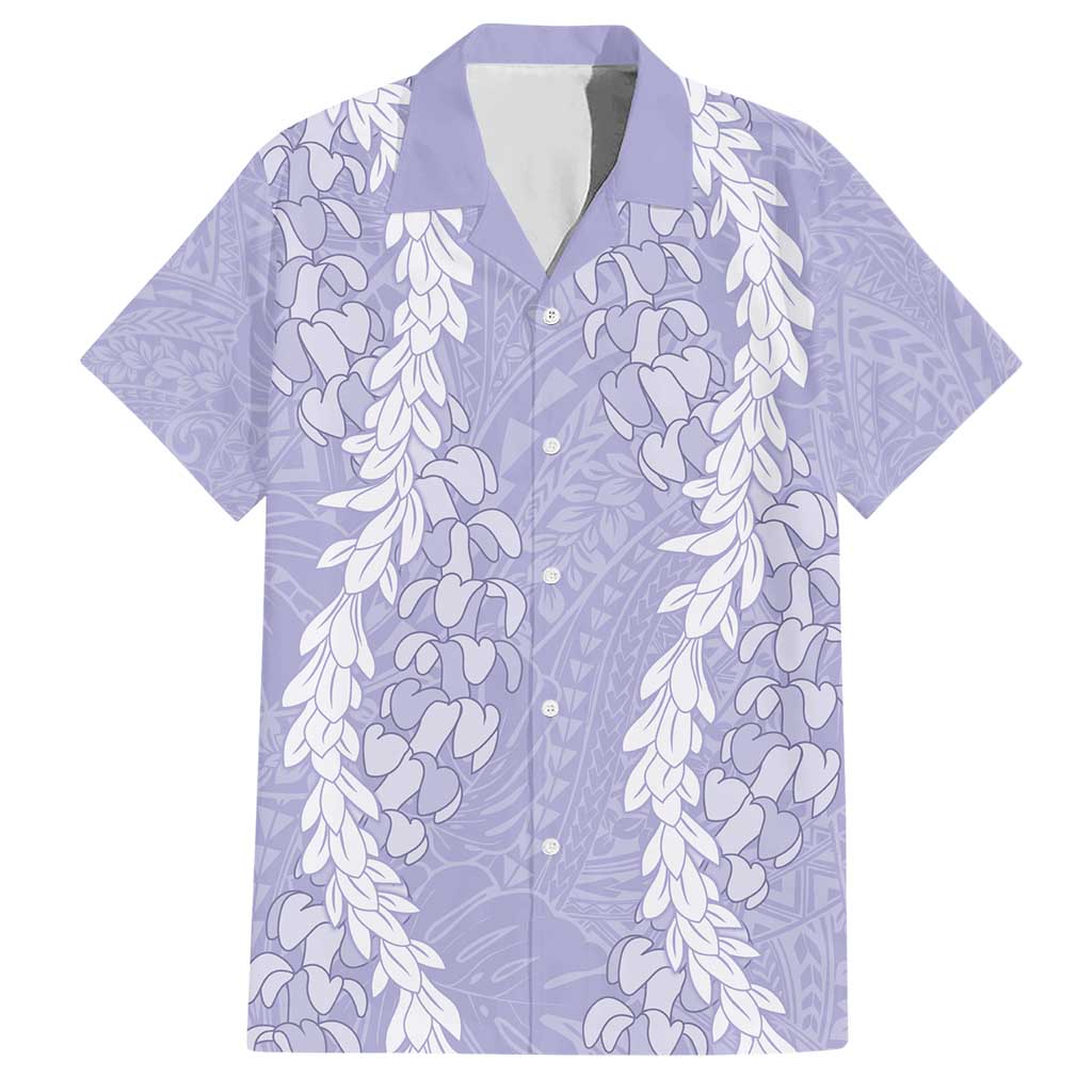 Puakenikeni and Maile Lei Hawaiian Shirt Purple Double Strand Lei LT9 Purple - Polynesian Pride