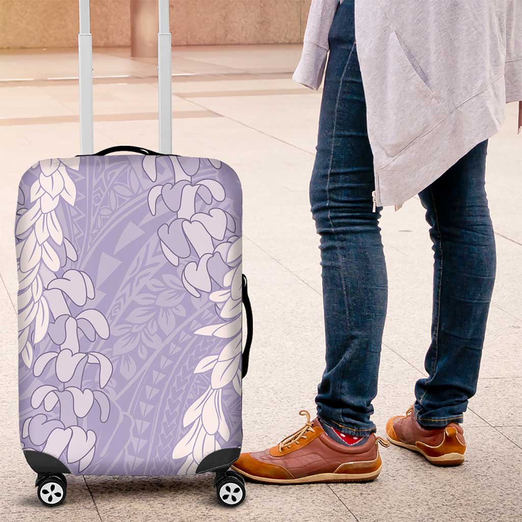 Puakenikeni and Maile Lei Luggage Cover Purple Double Strand Lei LT9 Purple - Polynesian Pride