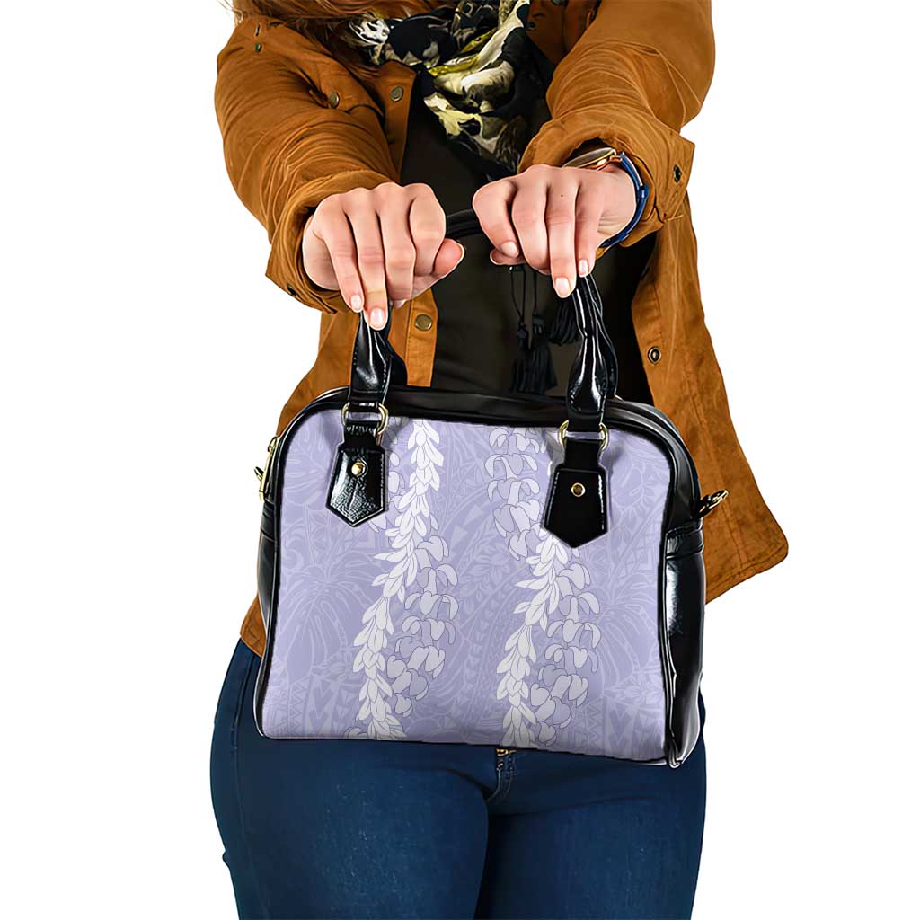 Puakenikeni and Maile Lei Shoulder Handbag Purple Double Strand Lei LT9 One Size Purple - Polynesian Pride