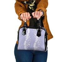 Puakenikeni and Maile Lei Shoulder Handbag Purple Double Strand Lei LT9 One Size Purple - Polynesian Pride