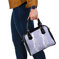 Puakenikeni and Maile Lei Shoulder Handbag Purple Double Strand Lei LT9 - Polynesian Pride