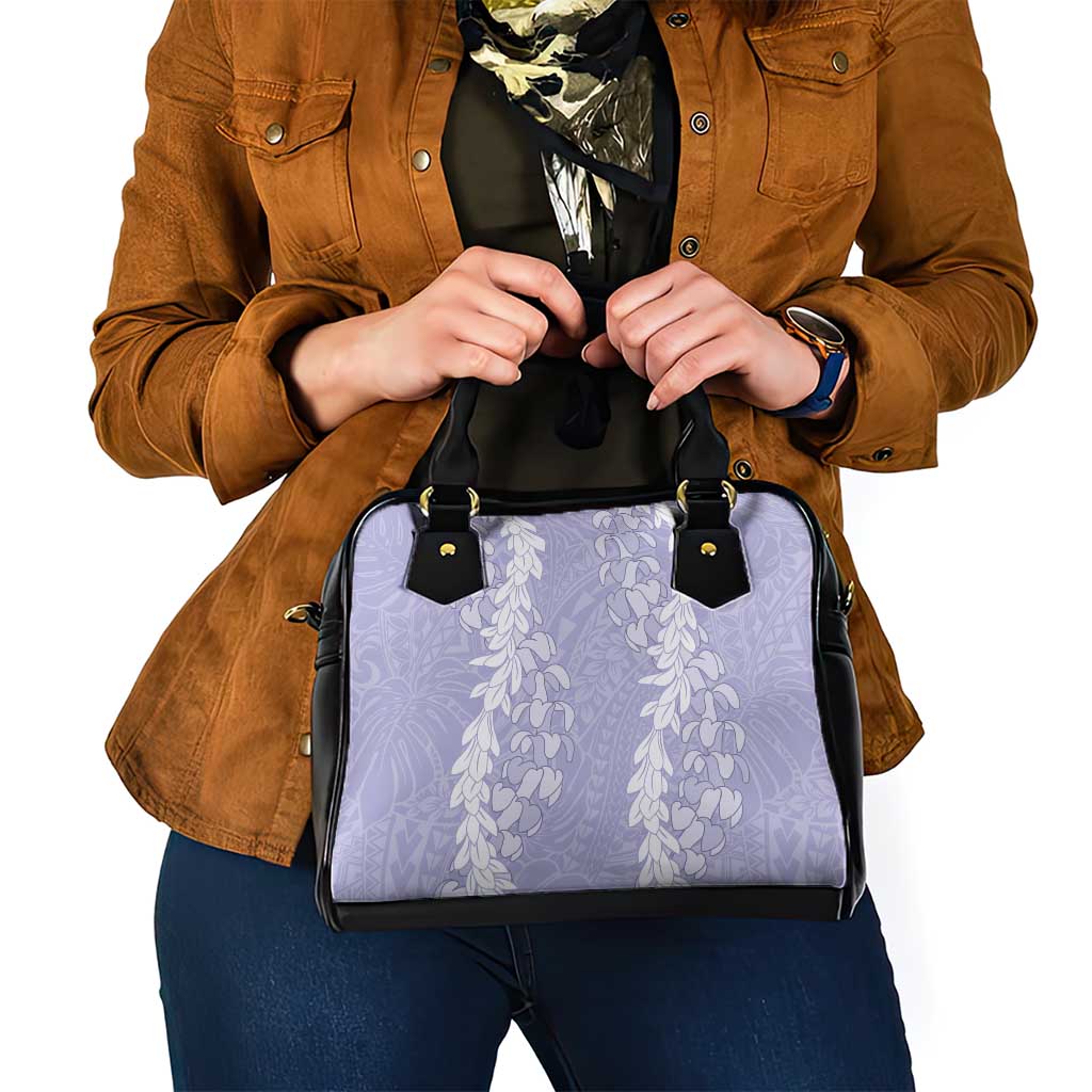 Puakenikeni and Maile Lei Shoulder Handbag Purple Double Strand Lei LT9 - Polynesian Pride
