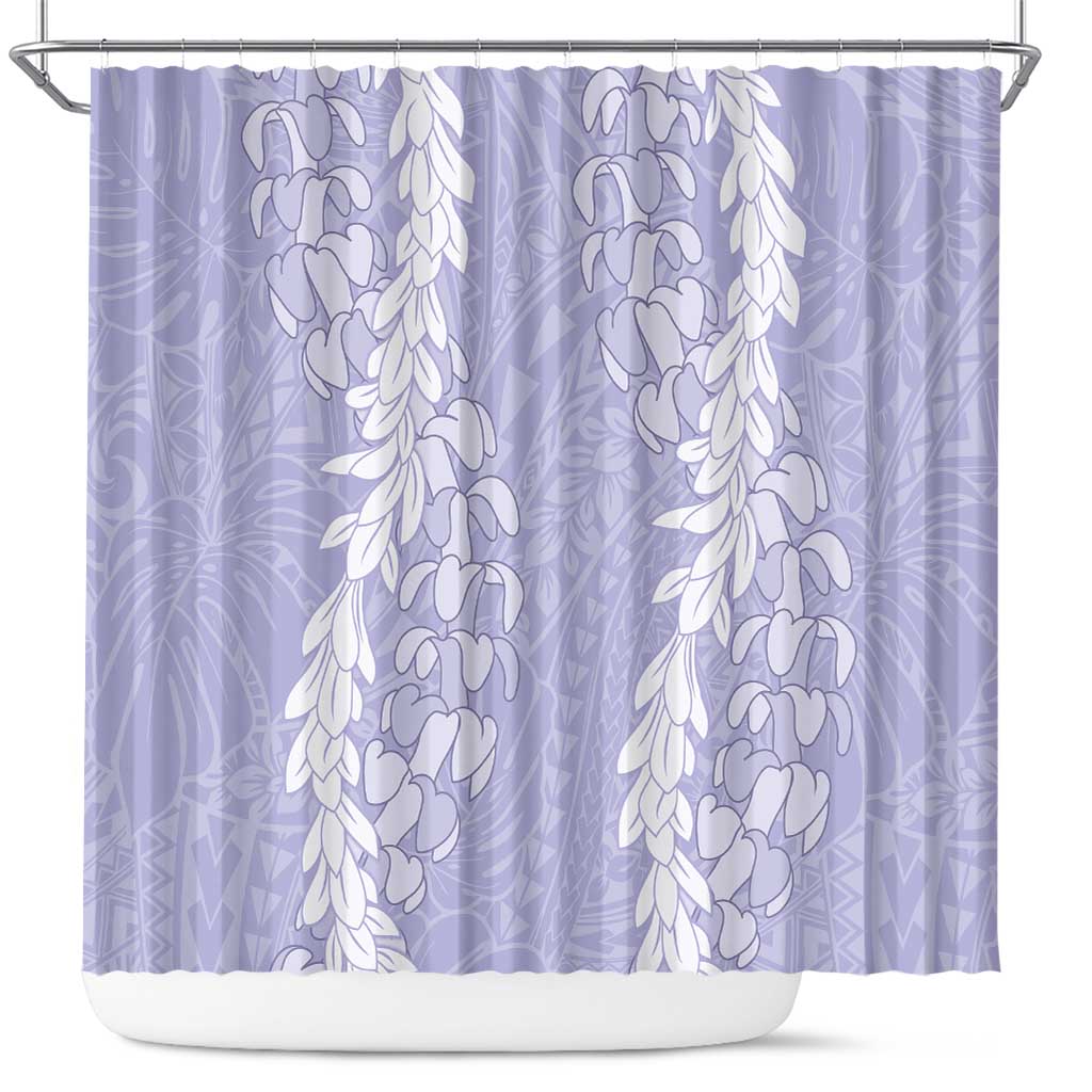 Puakenikeni and Maile Lei Shower Curtain Purple Double Strand Lei LT9 Purple - Polynesian Pride