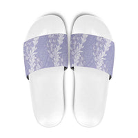 Puakenikeni and Maile Lei Slide Sandals Purple Double Strand Lei LT9 Purple - Polynesian Pride
