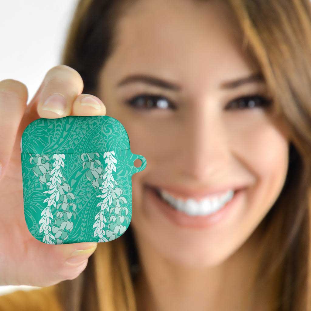 Puakenikeni and Maile Lei AirPods Case Sage Green Double Strand Lei LT9 Sage Green - Polynesian Pride