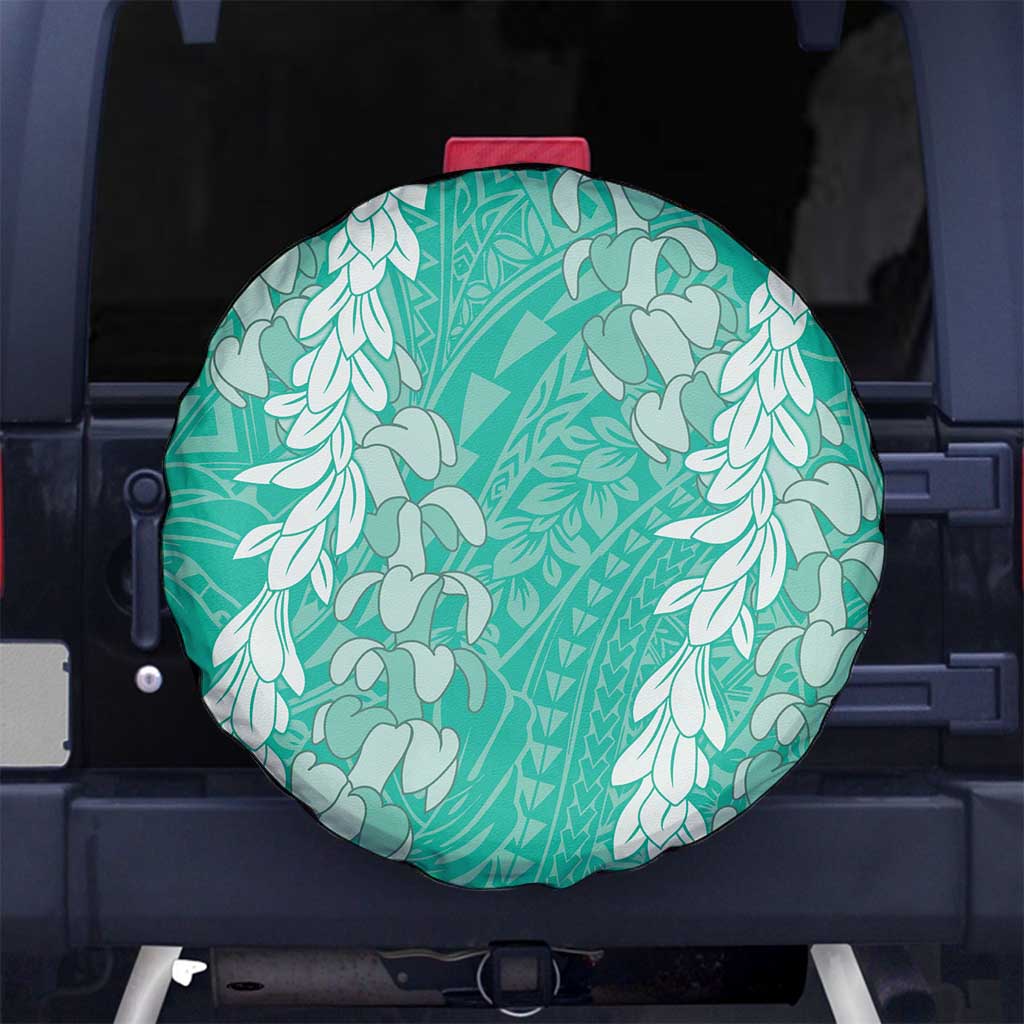 Puakenikeni and Maile Lei Spare Tire Cover Sage Green Double Strand Lei LT9 No hole Sage Green - Polynesian Pride