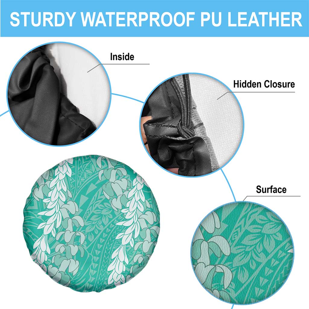 Puakenikeni and Maile Lei Spare Tire Cover Sage Green Double Strand Lei LT9 - Polynesian Pride