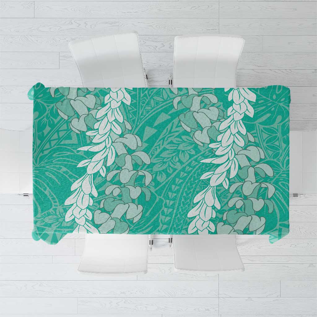 Puakenikeni and Maile Lei Tablecloth Sage Green Double Strand Lei LT9 Sage Green - Polynesian Pride