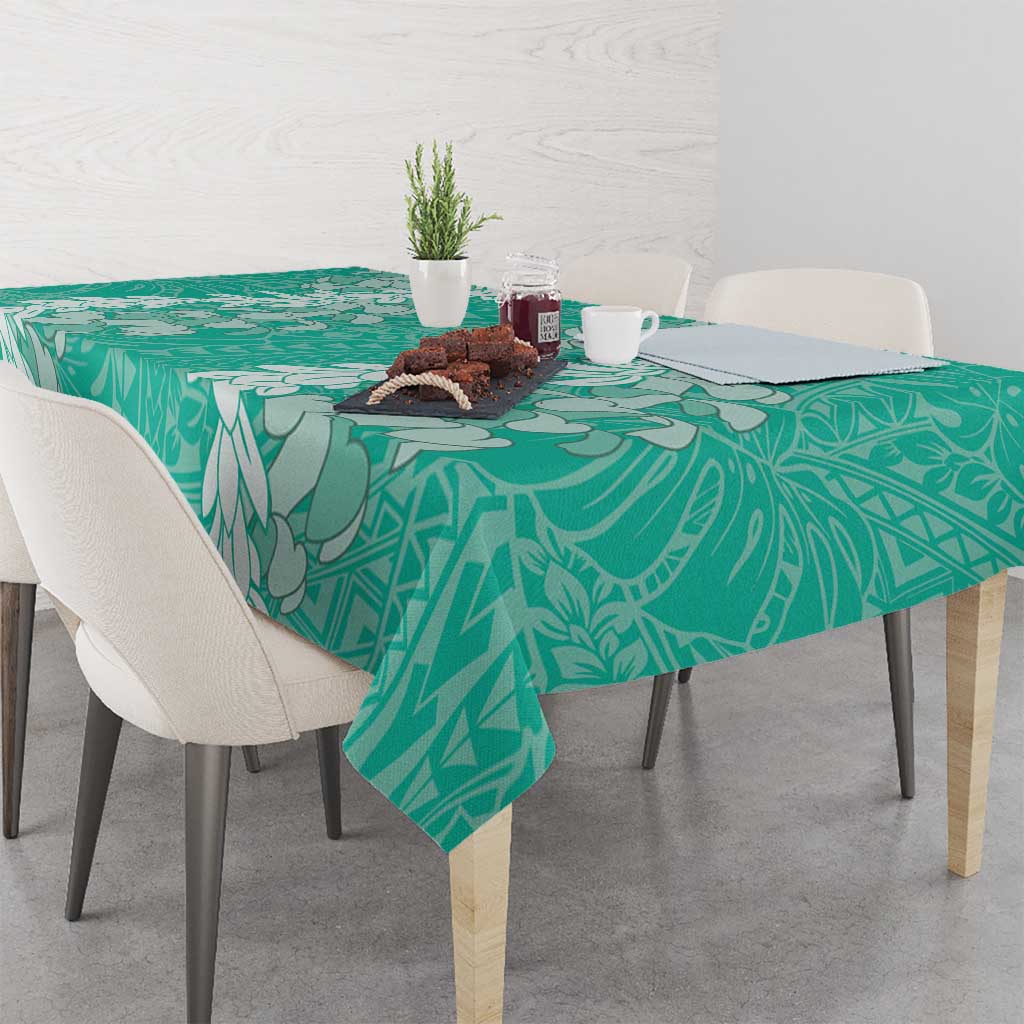 Puakenikeni and Maile Lei Tablecloth Sage Green Double Strand Lei LT9 - Polynesian Pride