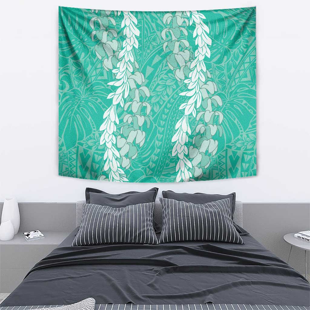 Puakenikeni and Maile Lei Tapestry Sage Green Double Strand Lei LT9 - Polynesian Pride
