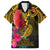 Personalised Papua New Guinea Rugby Family Matching Off Shoulder Maxi Dress and Hawaiian Shirt PNG Kumuls Champions Pacific Bowl LT9 Dad's Shirt - Short Sleeve Gold - Polynesian Pride