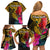 Personalised Papua New Guinea Rugby Family Matching Off Shoulder Short Dress and Hawaiian Shirt PNG Kumuls Champions Pacific Bowl LT9 - Polynesian Pride