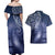 New Zealand Galaxy Fern Couples Matching Off Shoulder Maxi Dress and Hawaiian Shirt