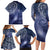 New Zealand Galaxy Fern Family Matching Long Sleeve Bodycon Dress and Hawaiian Shirt