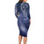 New Zealand Galaxy Fern Family Matching Long Sleeve Bodycon Dress and Hawaiian Shirt