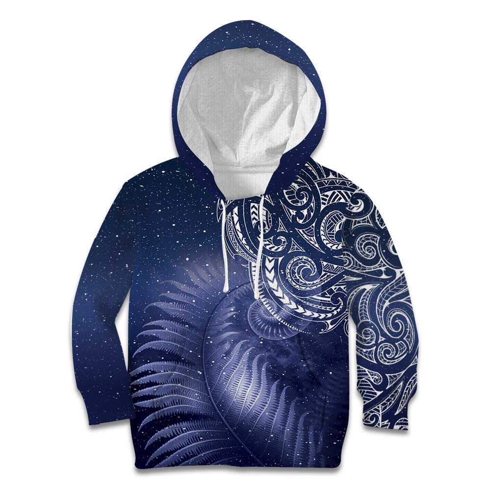 New Zealand Galaxy Fern Kid Hoodie LT9 Hoodie Galaxy - Polynesian Pride